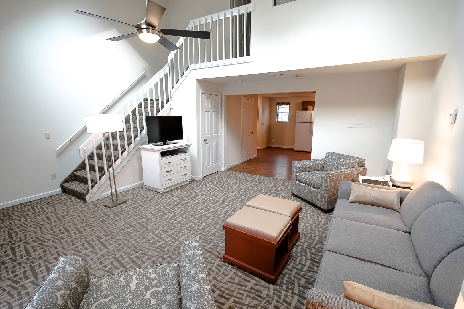 A spacious two-story condominiums at VRI's Sea Mist Resort in Massachusetts.